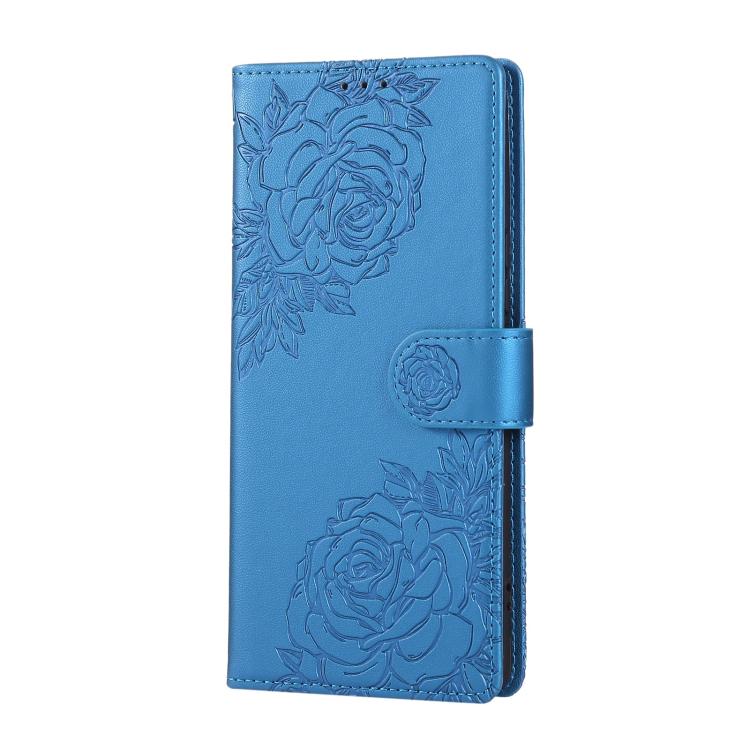 For OPPO A79 5G Rose Flower Embossed 3-Card Slots Leather Phone Case