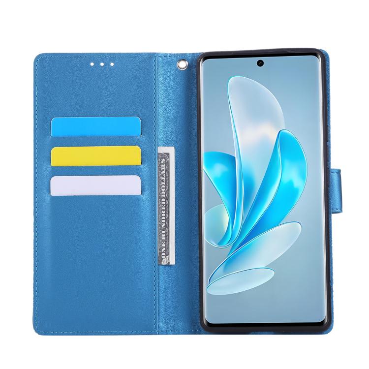 For OPPO A79 5G Rose Flower Embossed 3-Card Slots Leather Phone Case