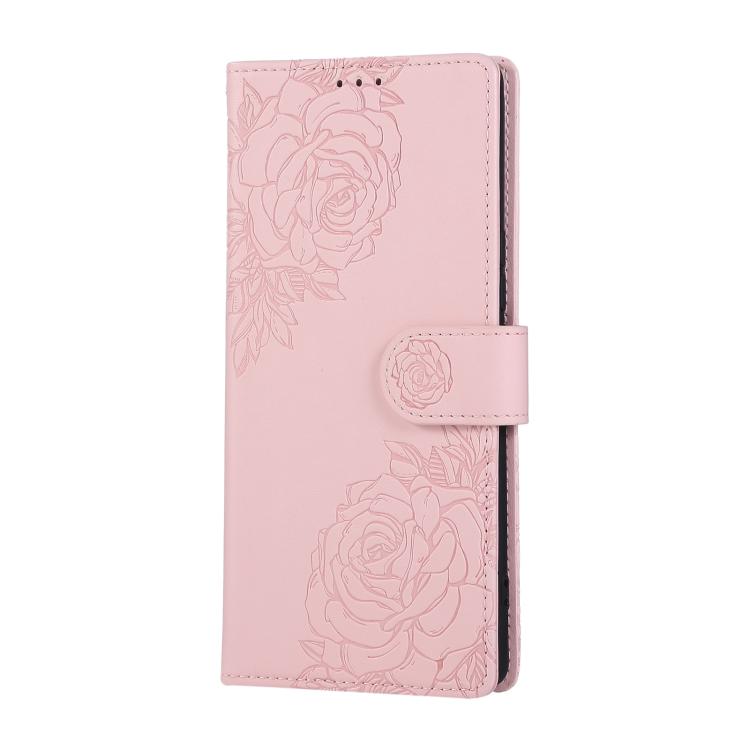 For OPPO A79 5G Rose Flower Embossed 3-Card Slots Leather Phone Case