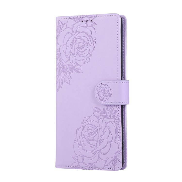 For OPPO A79 5G Rose Flower Embossed 3-Card Slots Leather Phone Case