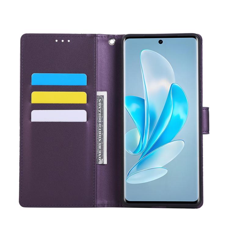 For OPPO A79 5G Rose Flower Embossed 3-Card Slots Leather Phone Case