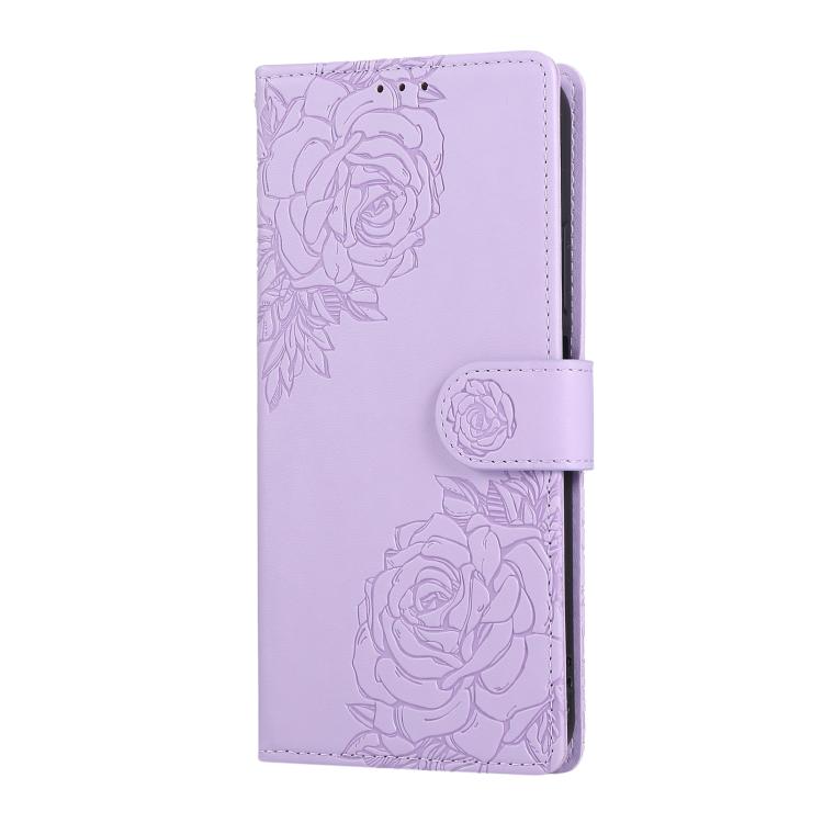 For OPPO A1 Pro Rose Flower Embossed 3-Card Slots Leather Phone Case