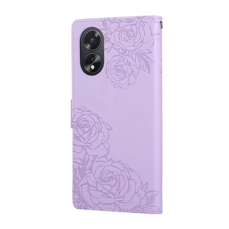 For OPPO A1 Pro Rose Flower Embossed 3-Card Slots Leather Phone Case