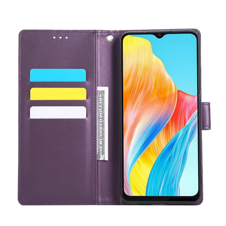 For OPPO A1 Pro Rose Flower Embossed 3-Card Slots Leather Phone Case