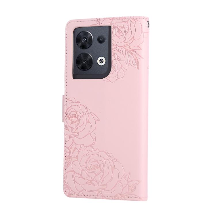 For OPPO Reno8 Pro 5G Rose Flower Embossed 3-Card Slots Leather Phone Case