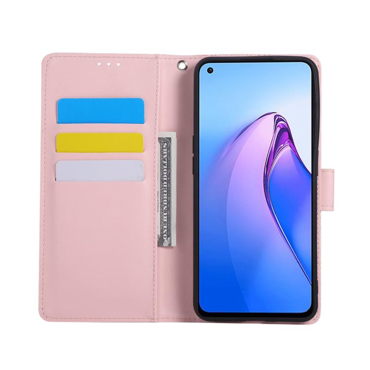 For OPPO Reno8 Pro 5G Rose Flower Embossed 3-Card Slots Leather Phone Case