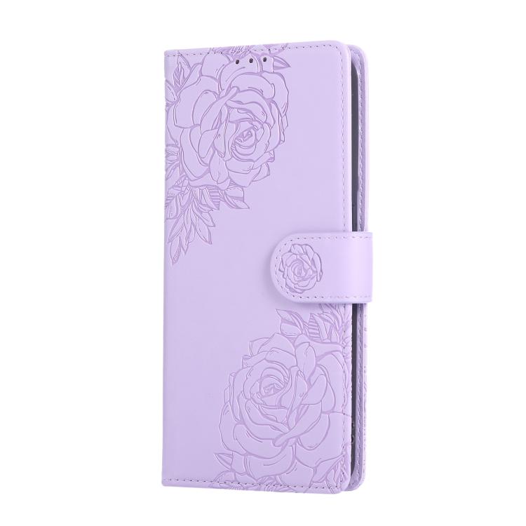 For OPPO Reno8 Pro 5G Rose Flower Embossed 3-Card Slots Leather Phone Case