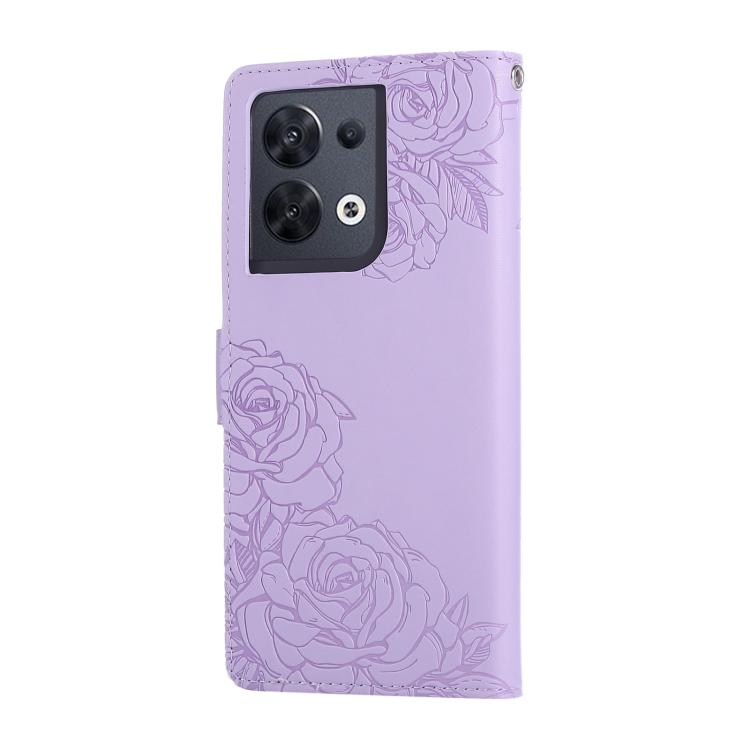 For OPPO Reno8 Pro 5G Rose Flower Embossed 3-Card Slots Leather Phone Case