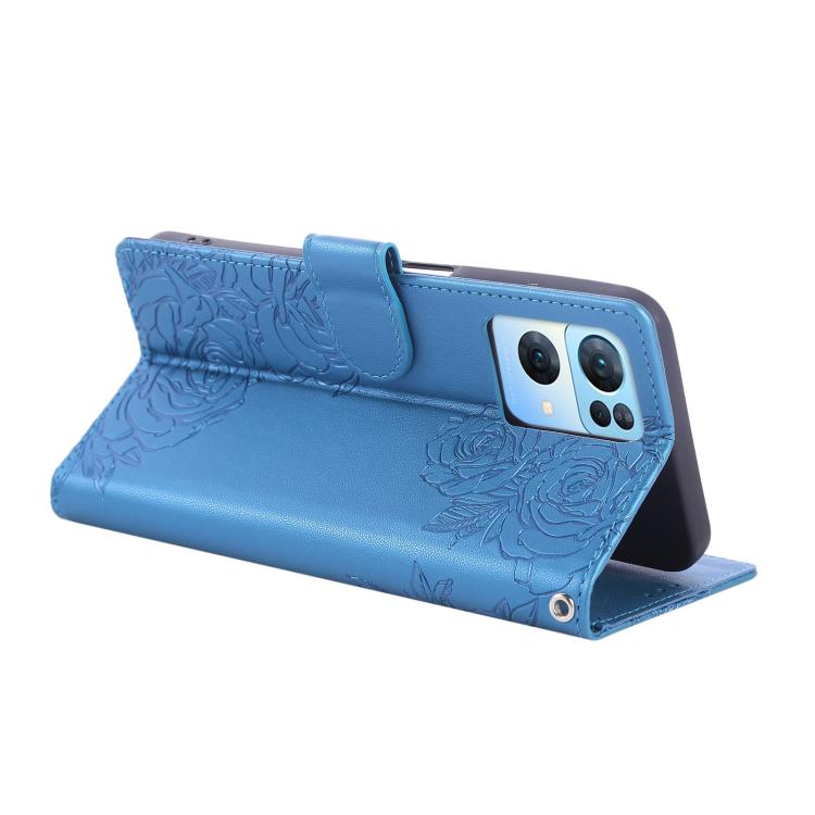 For OPPO Reno7 Pro 5G Rose Flower Embossed 3-Card Slots Leather Phone Case