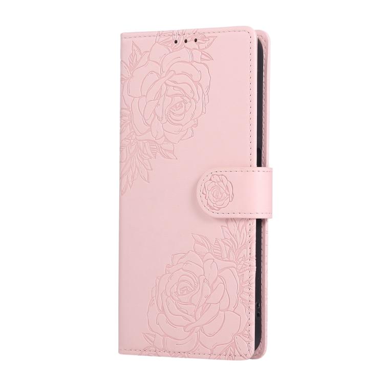 For OPPO Reno7 Pro 5G Rose Flower Embossed 3-Card Slots Leather Phone Case
