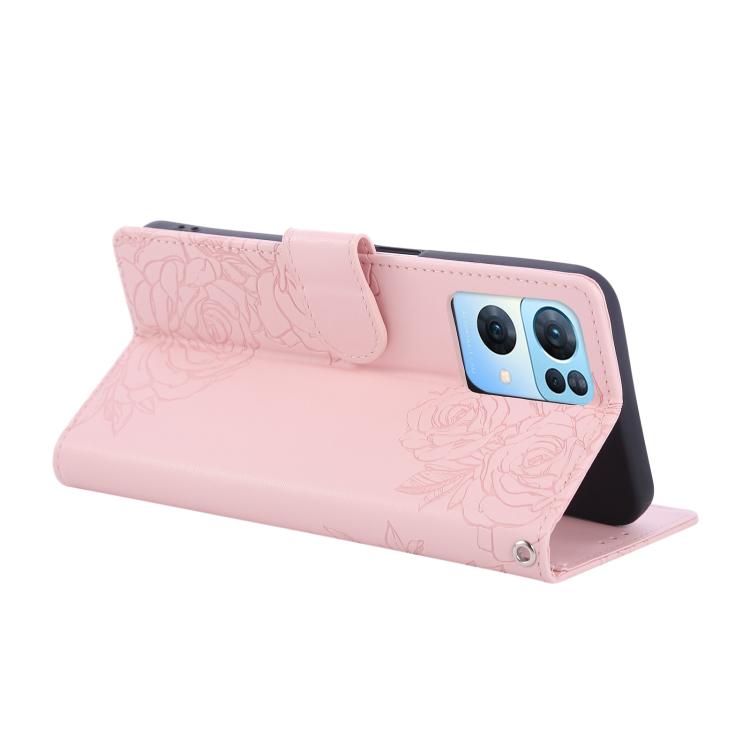 For OPPO Reno7 Pro 5G Rose Flower Embossed 3-Card Slots Leather Phone Case