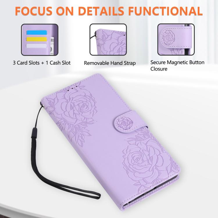 For OPPO Reno7 Pro 5G Rose Flower Embossed 3-Card Slots Leather Phone Case