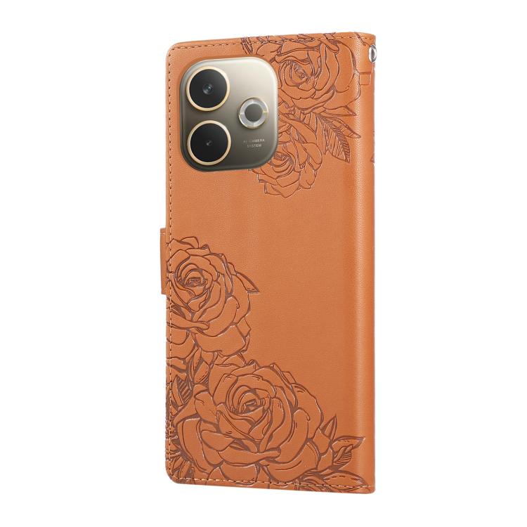 For OPPO A5 Pro 5G Global Rose Flower Embossed 3-Card Slots Leather Phone Case