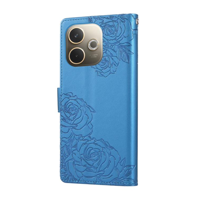 For OPPO A5 Pro 5G Global Rose Flower Embossed 3-Card Slots Leather Phone Case