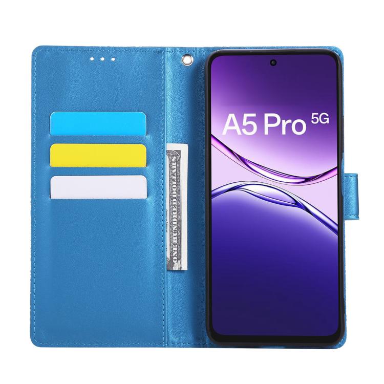 For OPPO A5 Pro 5G Global Rose Flower Embossed 3-Card Slots Leather Phone Case