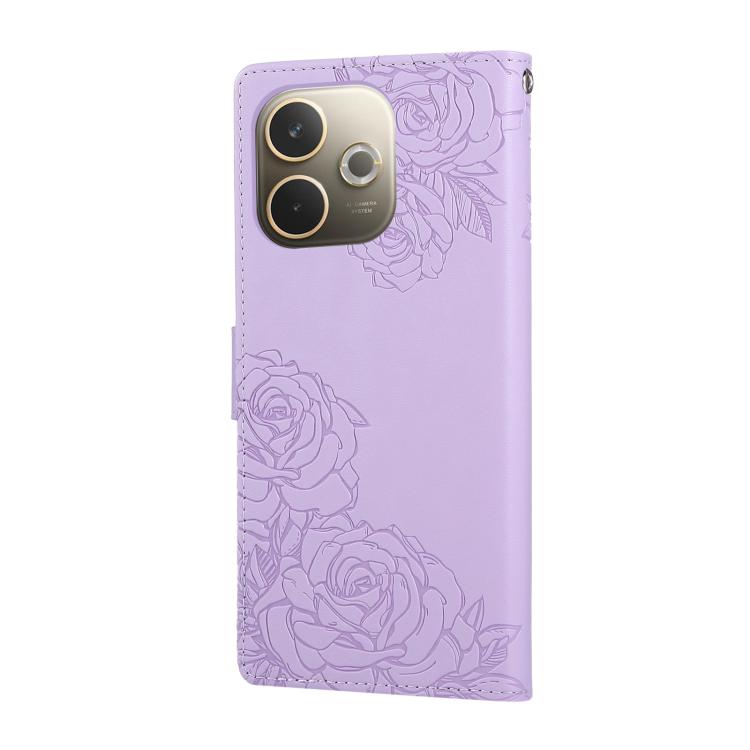 For OPPO A5 Pro 5G Global Rose Flower Embossed 3-Card Slots Leather Phone Case