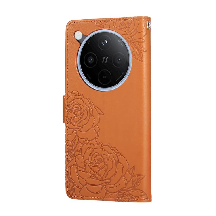 For OPPO Find X8 5G Rose Flower Embossed 3-Card Slots Leather Phone Case