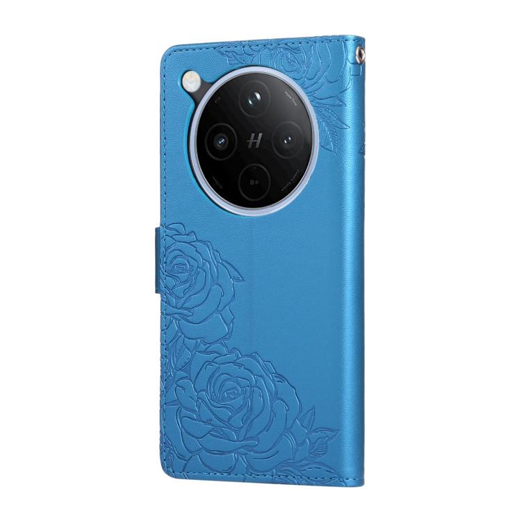 For OPPO Find X8 5G Rose Flower Embossed 3-Card Slots Leather Phone Case