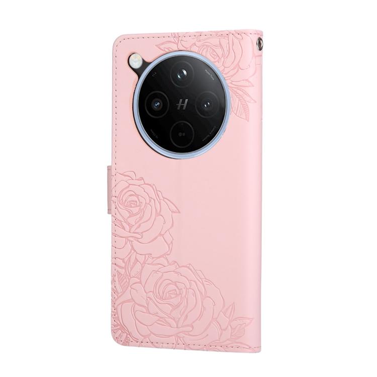 For OPPO Find X8 5G Rose Flower Embossed 3-Card Slots Leather Phone Case