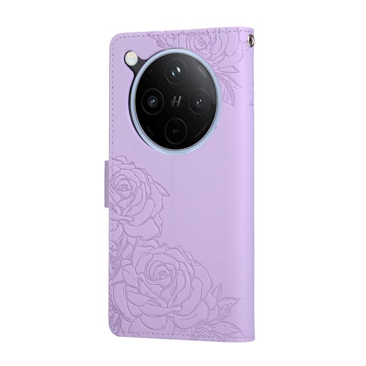 For OPPO Find X8 5G Rose Flower Embossed 3-Card Slots Leather Phone Case