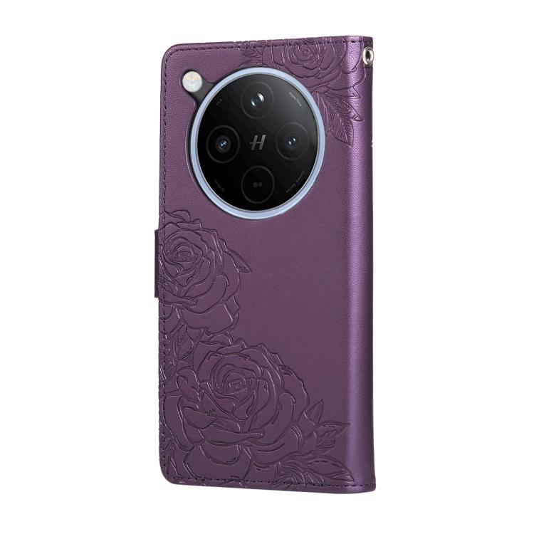 For OPPO Find X8 5G Rose Flower Embossed 3-Card Slots Leather Phone Case