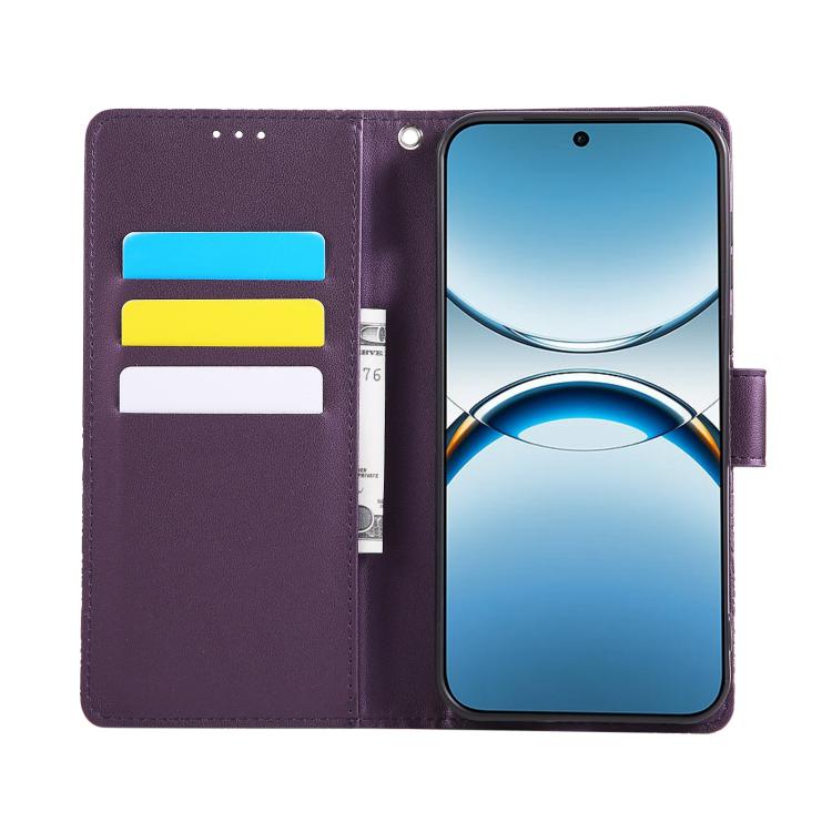 For OPPO Find X8 5G Rose Flower Embossed 3-Card Slots Leather Phone Case
