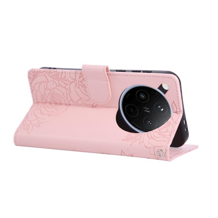 For OPPO Find X8 Pro 5G Rose Flower Embossed 3-Card Slots Leather Phone Case