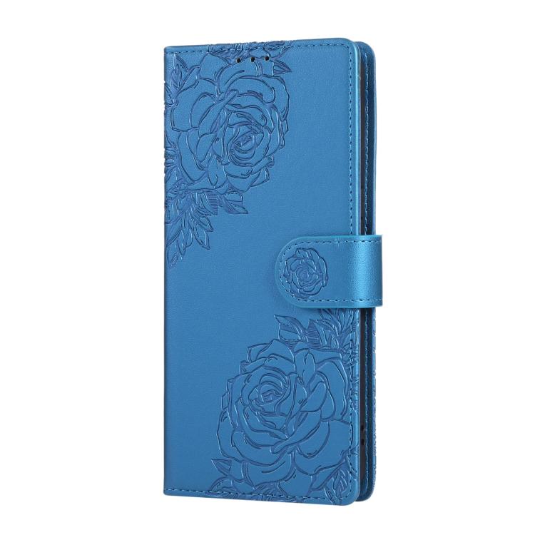 For Google Pixel 8 Pro Rose Flower Embossed 3-Card Slots Leather Phone Case