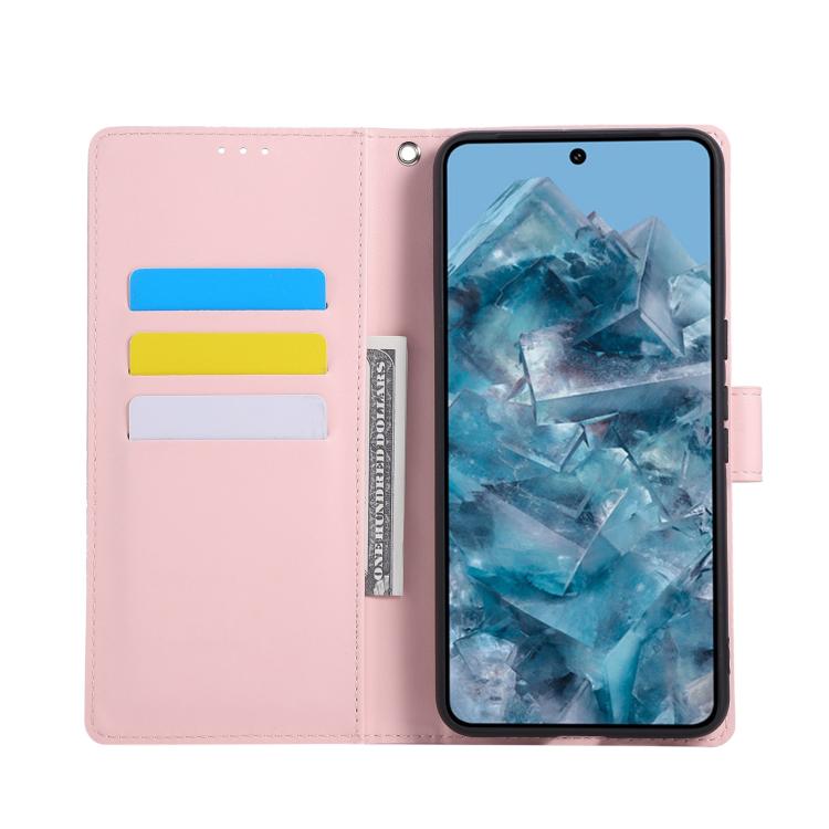 For Google Pixel 8 Pro Rose Flower Embossed 3-Card Slots Leather Phone Case