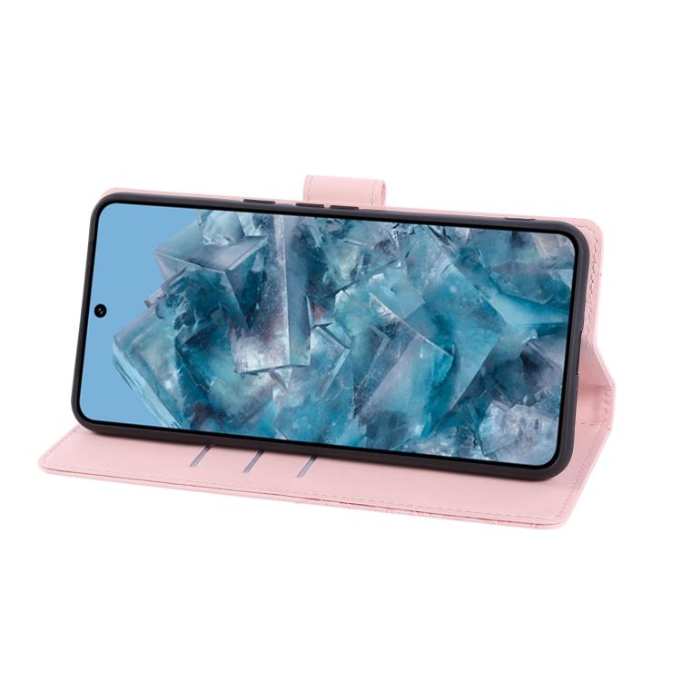 For Google Pixel 8 Pro Rose Flower Embossed 3-Card Slots Leather Phone Case