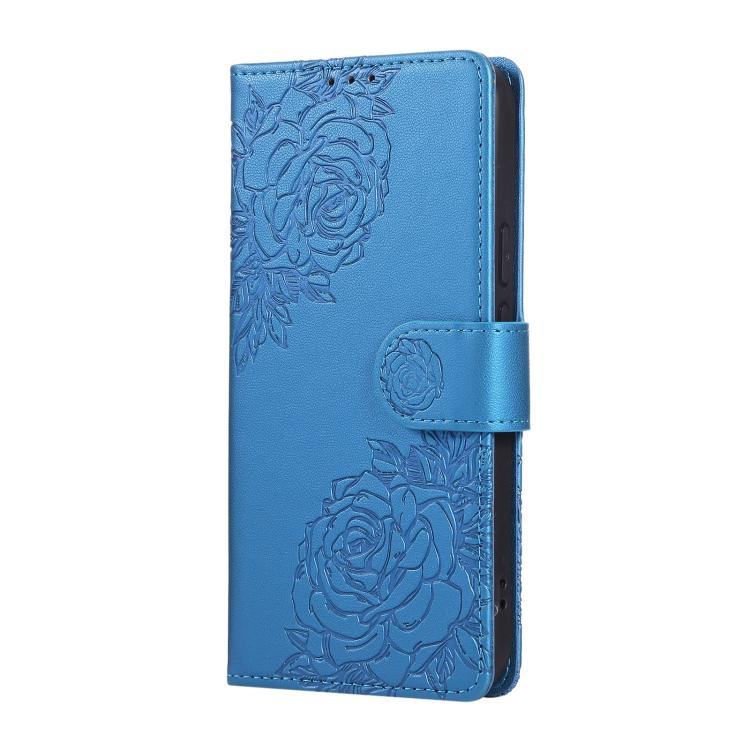 For Google Pixel 9 / 9 Pro Rose Flower Embossed 3-Card Slots Leather Phone Case
