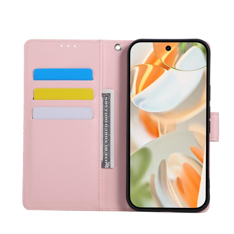 For Google Pixel 9 / 9 Pro Rose Flower Embossed 3-Card Slots Leather Phone Case
