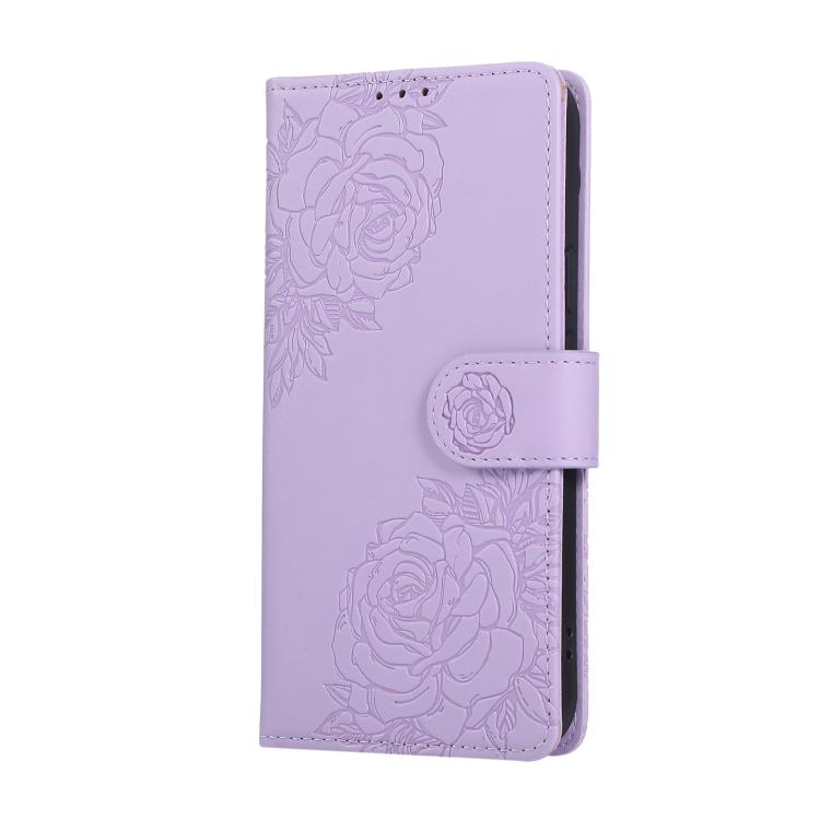For Google Pixel 9 / 9 Pro Rose Flower Embossed 3-Card Slots Leather Phone Case