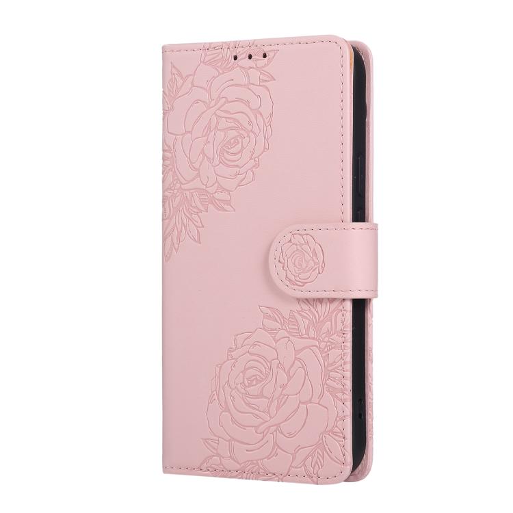 For Google Pixel 9 Pro XL Rose Flower Embossed 3-Card Slots Leather Phone Case