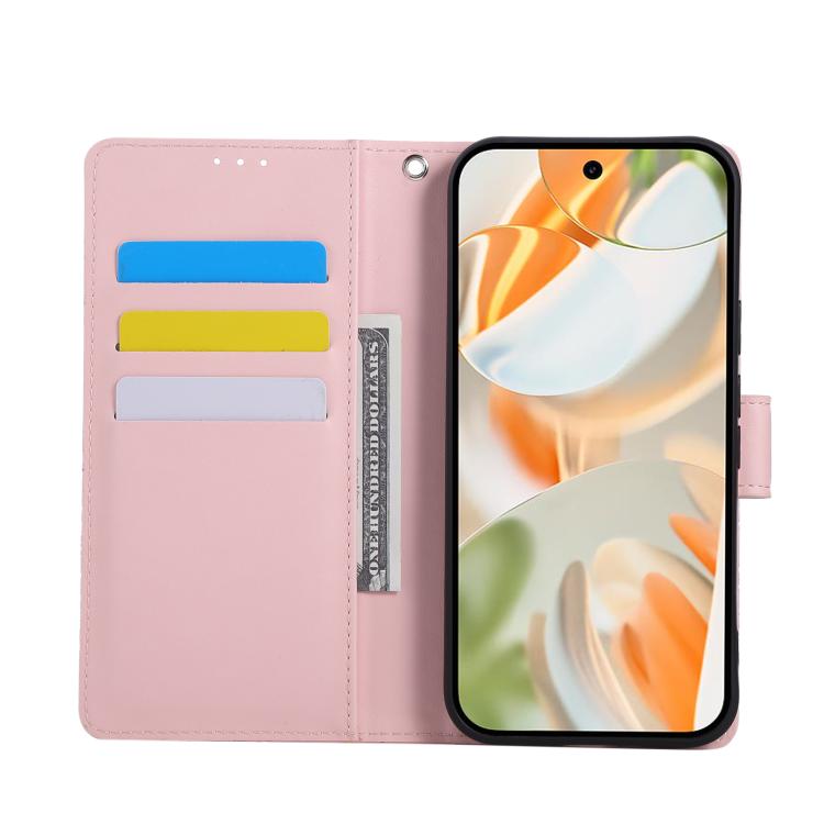 For Google Pixel 9 Pro XL Rose Flower Embossed 3-Card Slots Leather Phone Case