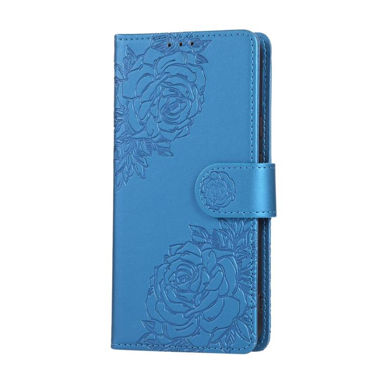 For Google Pixel 8a Rose Flower Embossed 3-Card Slots Leather Phone Case