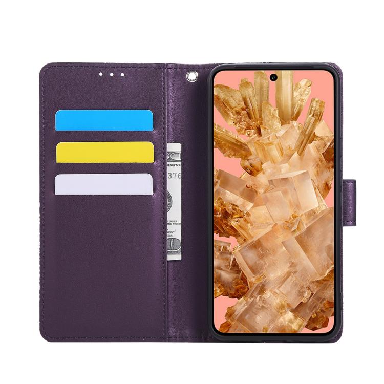For Google Pixel 8a Rose Flower Embossed 3-Card Slots Leather Phone Case