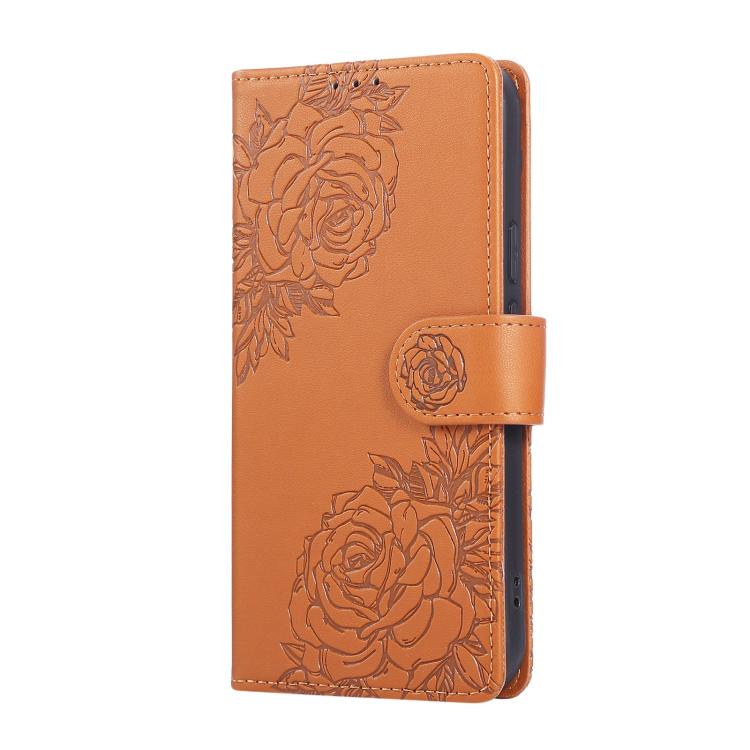 For Google Pixel 10 / 10 Pro Rose Flower Embossed 3-Card Slots Leather Phone Case