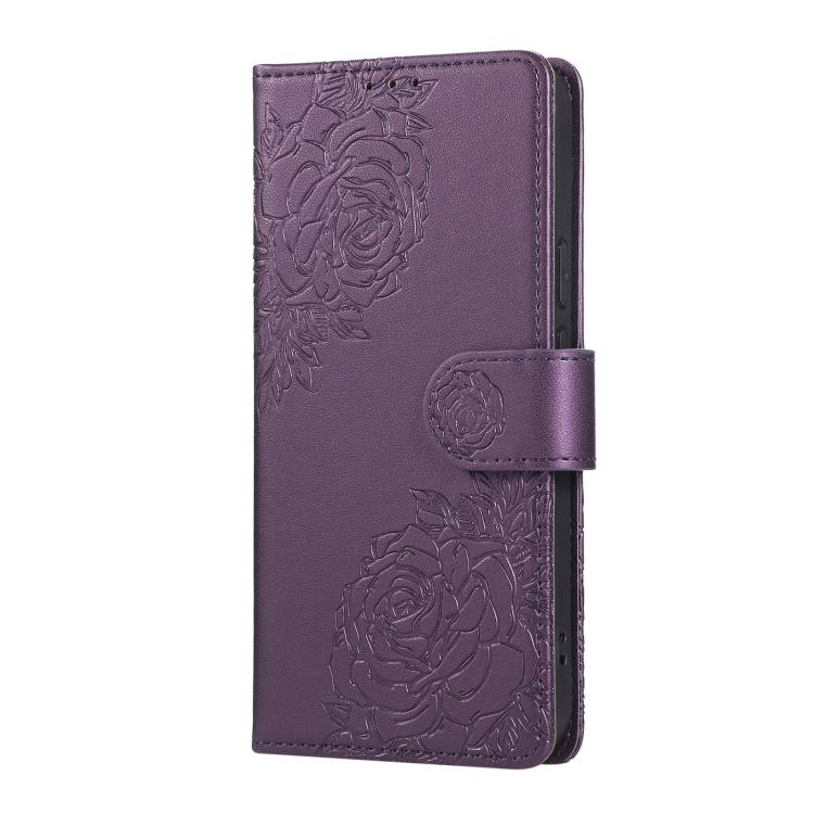 For Google Pixel 10 / 10 Pro Rose Flower Embossed 3-Card Slots Leather Phone Case