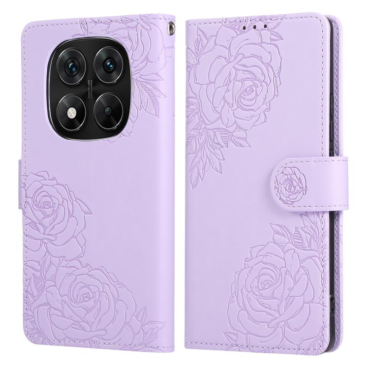 For Redmi Note 14 Pro 5G Global Rose Flower Embossed 3-Card Slots Leather Phone Case