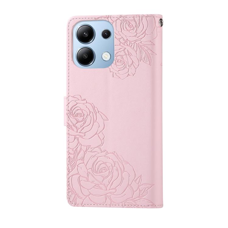 For Redmi Note 13 Pro 4G Rose Flower Embossed 3-Card Slots Leather Phone Case