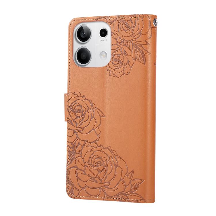 For Redmi Note 13 5G Rose Flower Embossed 3-Card Slots Leather Phone Case