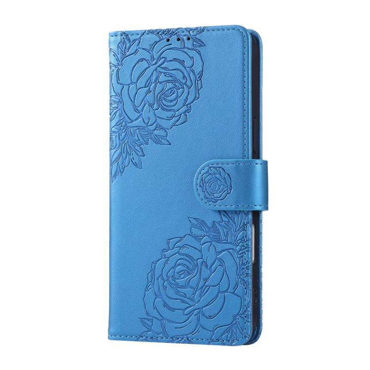 For Redmi Note 13 5G Rose Flower Embossed 3-Card Slots Leather Phone Case