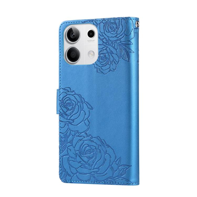 For Redmi Note 13 5G Rose Flower Embossed 3-Card Slots Leather Phone Case