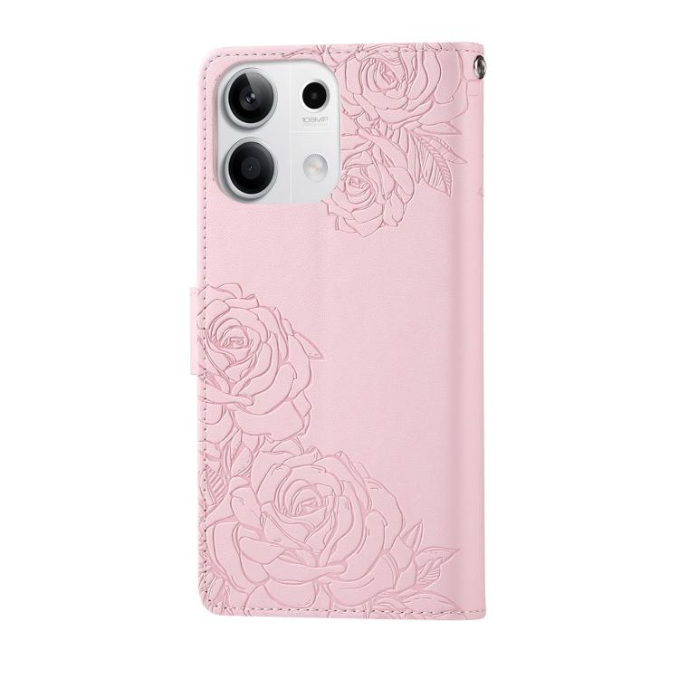 For Redmi Note 13 5G Rose Flower Embossed 3-Card Slots Leather Phone Case