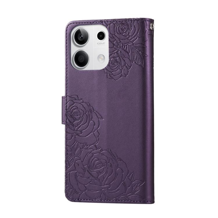 For Redmi Note 13 5G Rose Flower Embossed 3-Card Slots Leather Phone Case