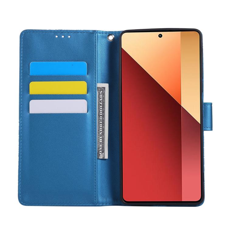 For Redmi Note 13R Pro Rose Flower Embossed 3-Card Slots Leather Phone Case