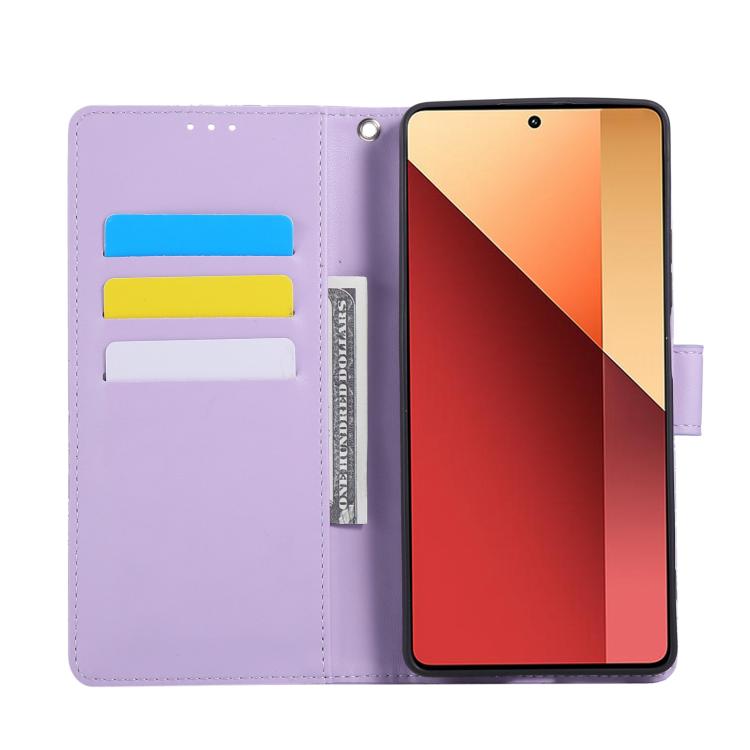 For Redmi Note 13R Pro Rose Flower Embossed 3-Card Slots Leather Phone Case