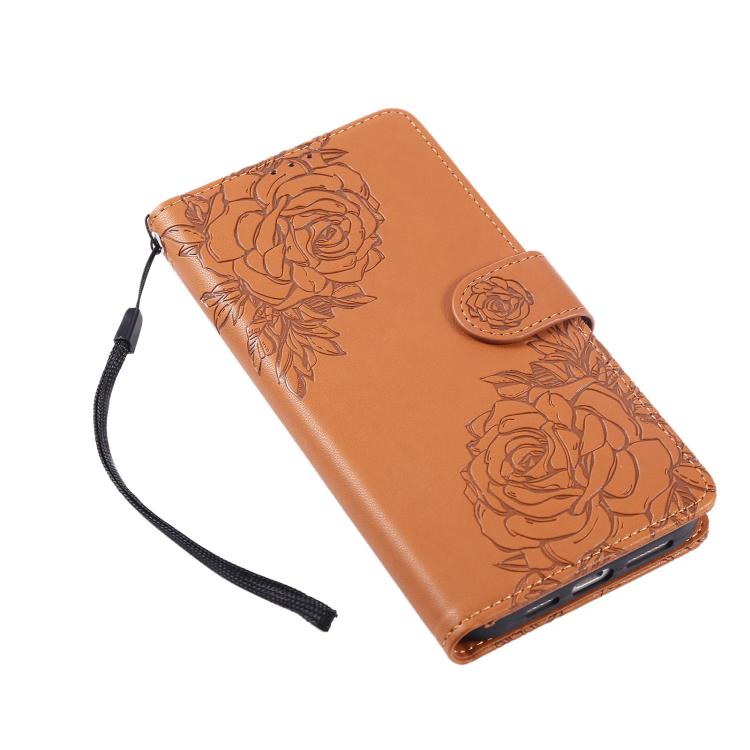 For Redmi Note 13 Pro 5G Rose Flower Embossed 3-Card Slots Leather Phone Case