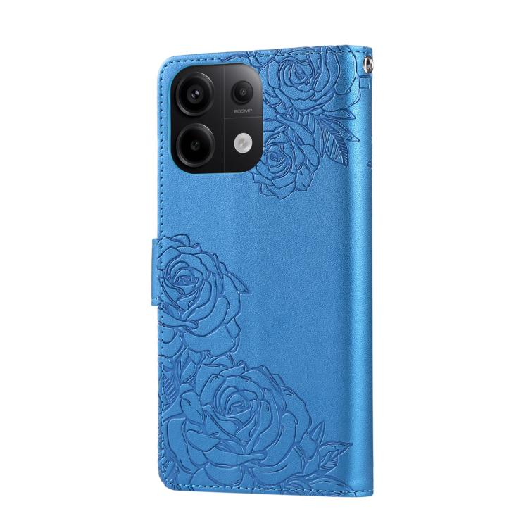 For Redmi Note 13 Pro 5G Rose Flower Embossed 3-Card Slots Leather Phone Case